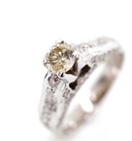 Cognac diamond set 18ct white gold ring