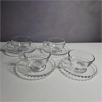 4 Candlewick tea cups/saucers