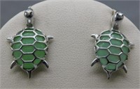 Sterling Silver turtle earrings.