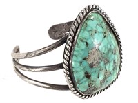 NA Turquoise Cuff Bracelet 2" H