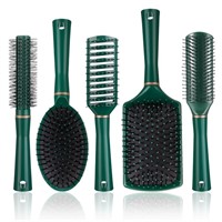 A3567  Topekada Hair Brush & Comb Set, 5Pcs - Gree