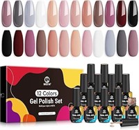 MEFA Gel Nail Polish, 12 Colors Nude Neutral Gel