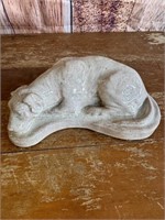 Vintage 7" Pottery Sleeping Dog Statue