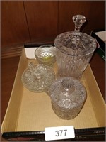 Glass Candy Jar, Biscuit Jar & Bowl