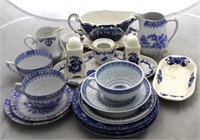 Lot of 18 Assorted Blue/White Transferware Items