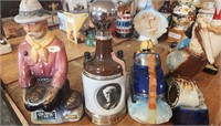 4 PC Mixed Lot Decanters Ezra Brooks Snow Mobile &