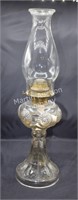 (S1) Antique Medallion Oil Lamp - 18" tall