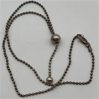 Sterling Silver Italian Beaded Necklace