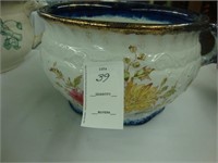 Victorian floral blue and white chamber pot.