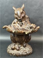 Squirrel Holding Leaf and Acorns Figurine