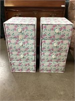 Cardboard floral patterned Chests of Drawers (2)