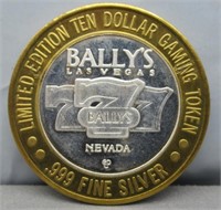 Bally's $10 silver gaming token.
