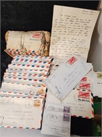 1945 Airmail envelopes, love letters, Air stamps