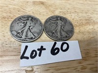 1963 & 1964 Walking Liberty Half Dollars