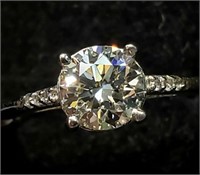 10K WHITE GOLD LAB DIAMOND(0.76CT)