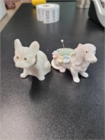 Dog figurines one is a pincushion