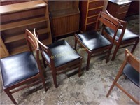 Teak and Vinyl Side Chairs