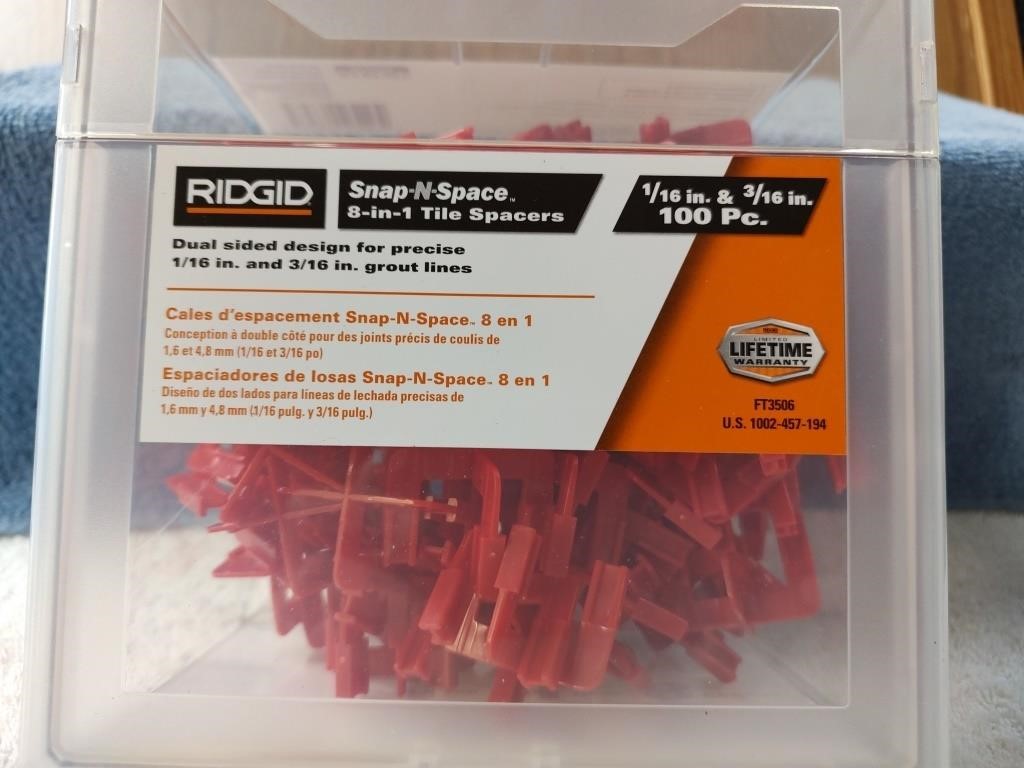 100 Pc Tile Spacers - 1/16" & 3/16" - In Storage