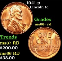 1941-p Lincoln Cent 1c Grades GEM++ RD