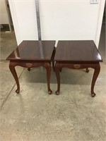 Queen Anne Solid Wood End Tables 22W x 27D x 23H