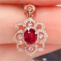 Pigeon Blood Red Ruby 18Kt Gold Pendant