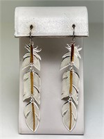 Lg. Sterling Montana Silversmith Feather Earrings