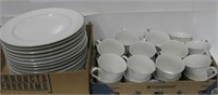 18 Crown Victoria 10" Plates & 22 Matching Cups
