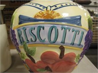 Ceramic "Biscotti" Jar w/ Lid - 12" Tall