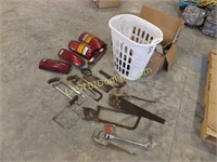 VARIOUS TOOLS, CONTROL BOXES, TRUCK TAILLIGHTS