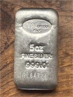 5 Oz. .999 Fine Silver Bar