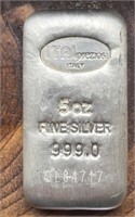 5 Oz. .999 Fine Silver Bar