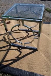 Modern Chrome  & Glass Table