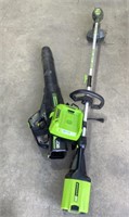 Greenworks Pro 80 Volt Trimmer And Jet Blower