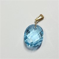 $600 14K Blue Topaz(10.7ct) Pendant