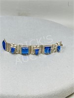 Mexican silver bracelet w/ blue stones