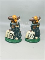 pair of cast "19 Hole" bookends