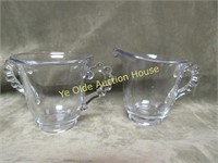imperial candlewick glass sugar and creamer