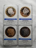 (4) Half Eagle Replica Coins 24K Gold Plated