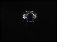 Blue Tourmaline or Indicolite Silver Ring
