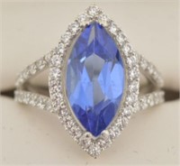 Special Tanzanite and White Sapphire Ring