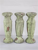 3 vintage ceramic/terracotta candle holders