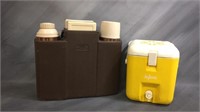 Vintage Igloo Cooler And Thermos Set