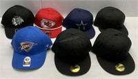 Lot of 7 Assorted Sports Hats - NEW $400+