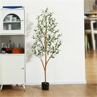 TE9008 5 ft Artificial Silk Potted Olive Plants