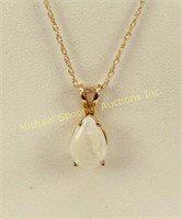 PEAR SHAPED OPAL PENDANT WITH