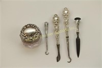 FIVE ASSORTED STERLING DRESSER PIECES