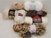 (9) Skeins of Yarn: Soft Tans, Creams, & Browns