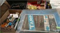 Tarps miscellaneous tools and air compressor