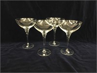 Orrefors Crystal Martini Glasses (4)
