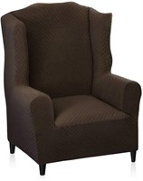 Jacquard Wingback Chair Covers 1-Piece Stretch